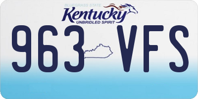 KY license plate 963VFS