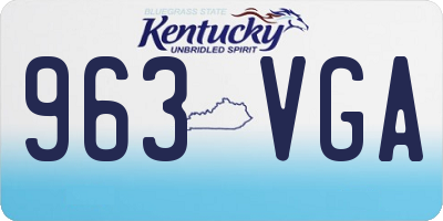 KY license plate 963VGA