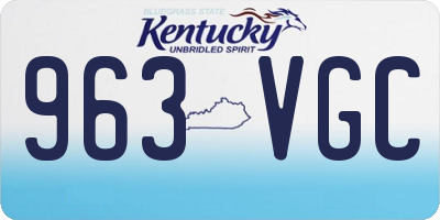 KY license plate 963VGC