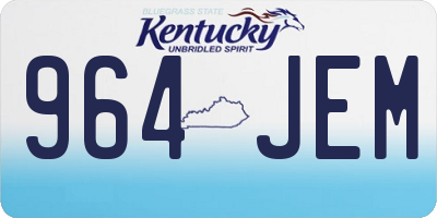 KY license plate 964JEM