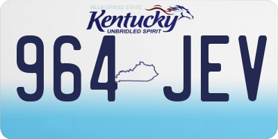 KY license plate 964JEV