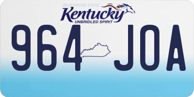 KY license plate 964JOA