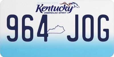 KY license plate 964JOG