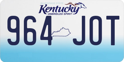KY license plate 964JOT