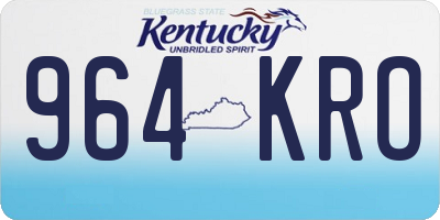 KY license plate 964KRO