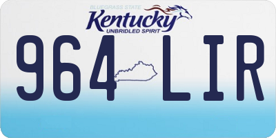 KY license plate 964LIR