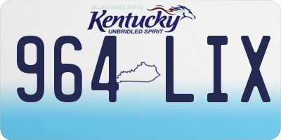 KY license plate 964LIX