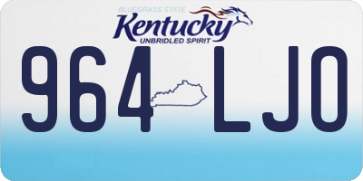 KY license plate 964LJO