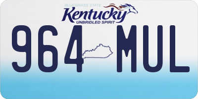 KY license plate 964MUL