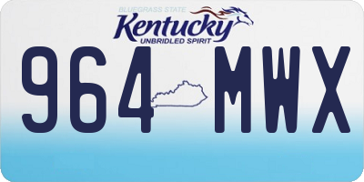 KY license plate 964MWX