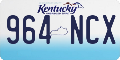 KY license plate 964NCX