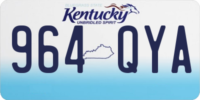 KY license plate 964QYA