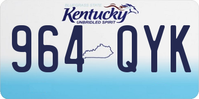 KY license plate 964QYK