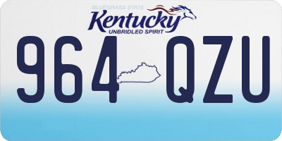KY license plate 964QZU