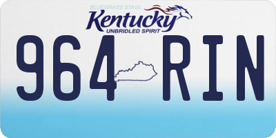 KY license plate 964RIN