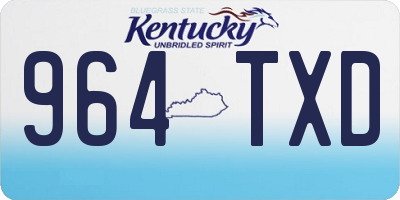 KY license plate 964TXD