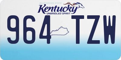 KY license plate 964TZW
