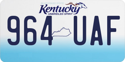 KY license plate 964UAF