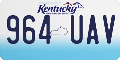 KY license plate 964UAV