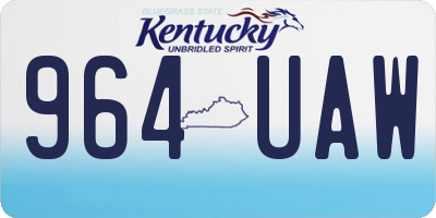 KY license plate 964UAW