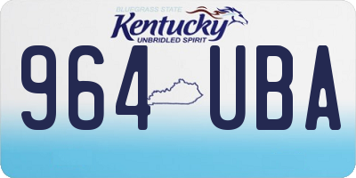 KY license plate 964UBA