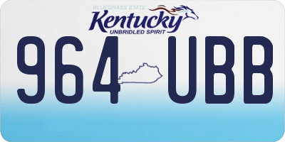 KY license plate 964UBB