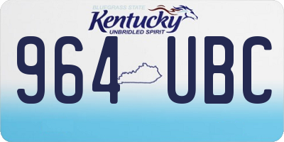 KY license plate 964UBC