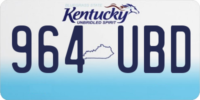 KY license plate 964UBD