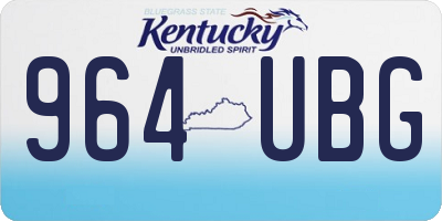 KY license plate 964UBG