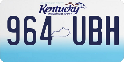 KY license plate 964UBH