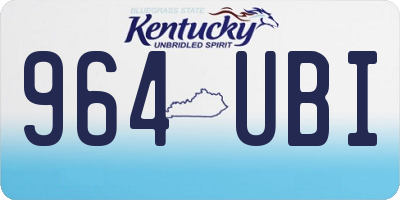KY license plate 964UBI