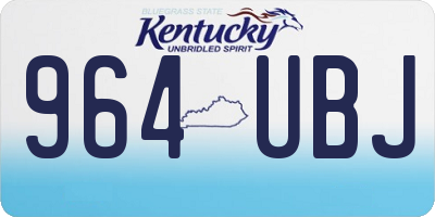 KY license plate 964UBJ