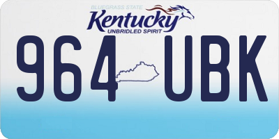 KY license plate 964UBK