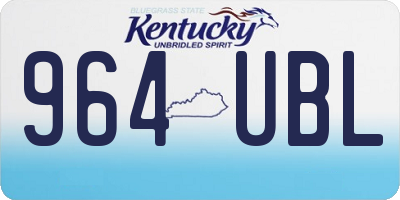KY license plate 964UBL