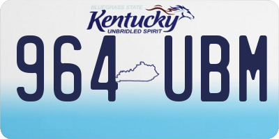 KY license plate 964UBM