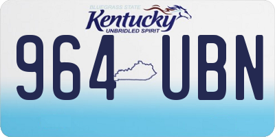 KY license plate 964UBN