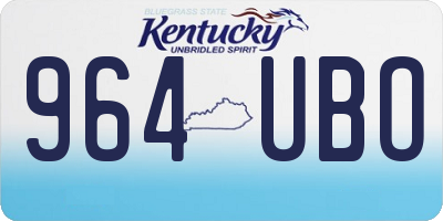 KY license plate 964UBO