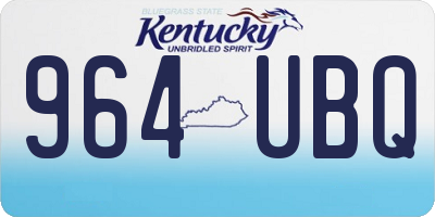 KY license plate 964UBQ