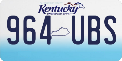 KY license plate 964UBS