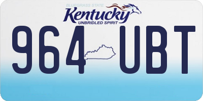 KY license plate 964UBT