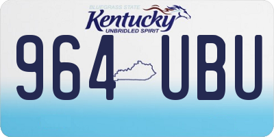 KY license plate 964UBU