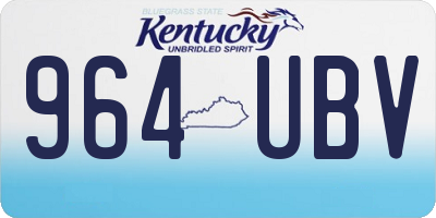 KY license plate 964UBV