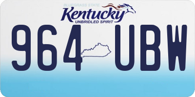 KY license plate 964UBW