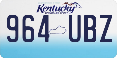 KY license plate 964UBZ