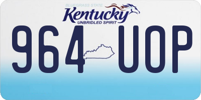 KY license plate 964UOP