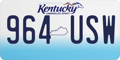 KY license plate 964USW