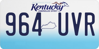 KY license plate 964UVR