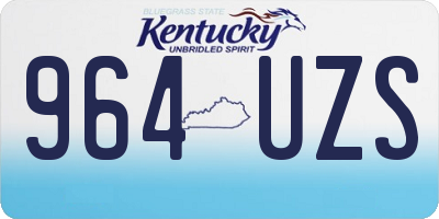 KY license plate 964UZS
