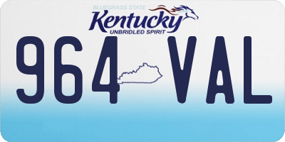KY license plate 964VAL