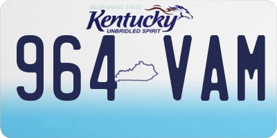 KY license plate 964VAM